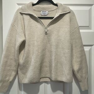 Beige half zip sweater